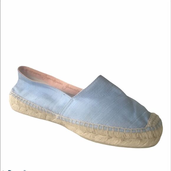 GAIMO Flat Slip-On Espadrilles Sandals Shoes Light Blue Satin Spain 8 - Picture 2 of 9